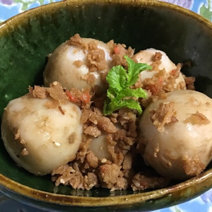 土鍋で簡単・里芋の煮っころがし❣️生姜そぼろ餡